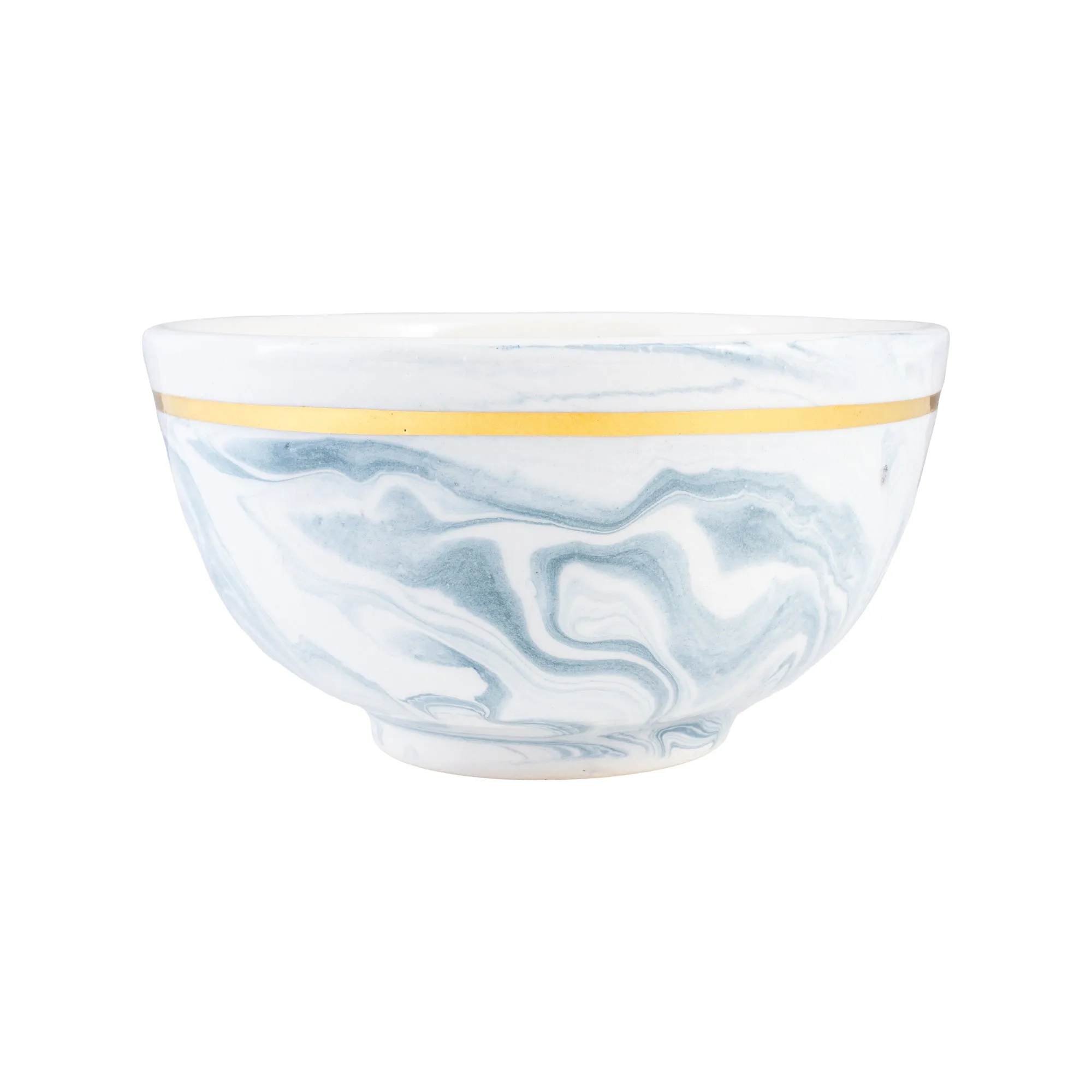 Small Handmade Marble Glazed Moroccan Bowls with 12K Gold Rim