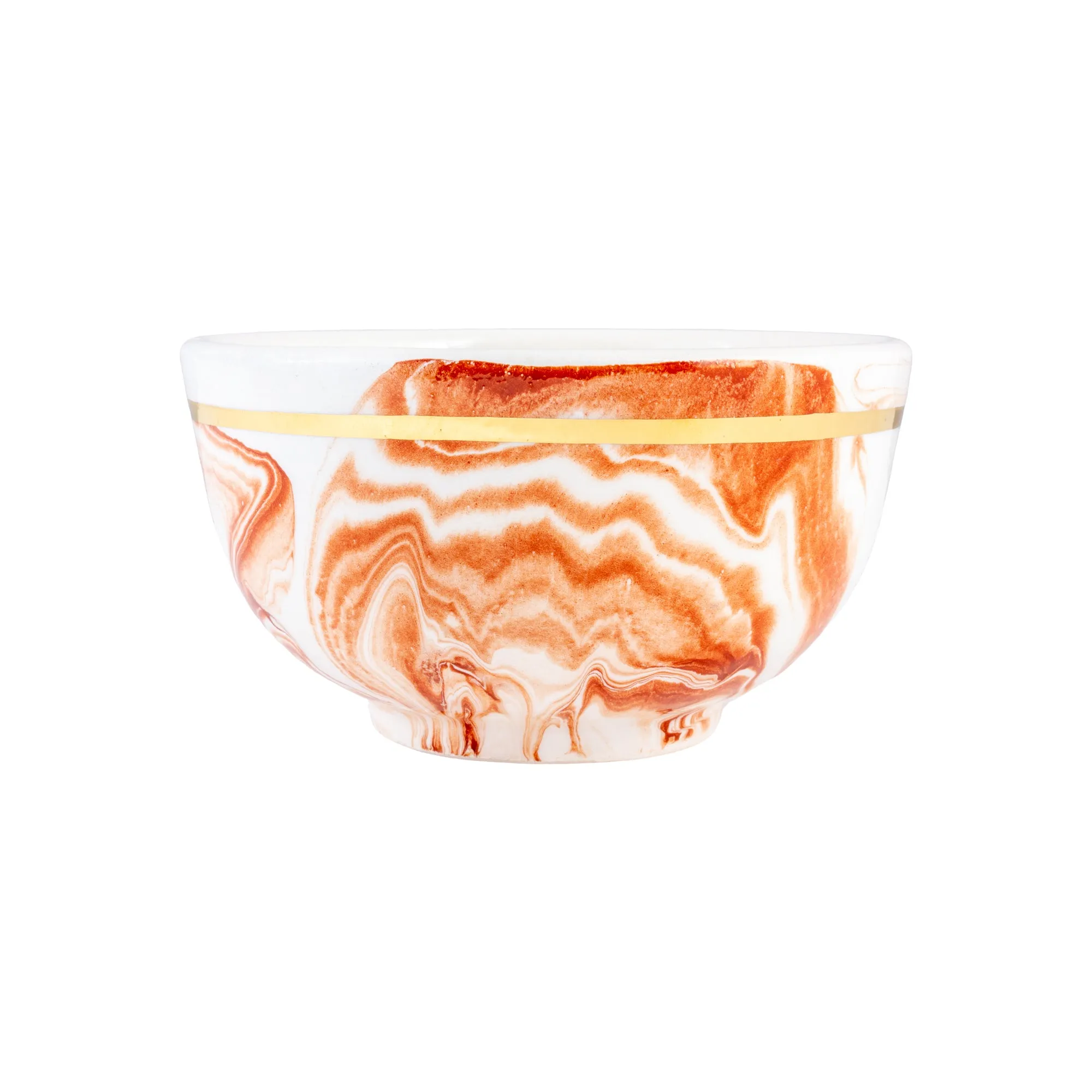 Small Handmade Marble Glazed Moroccan Bowls with 12K Gold Rim