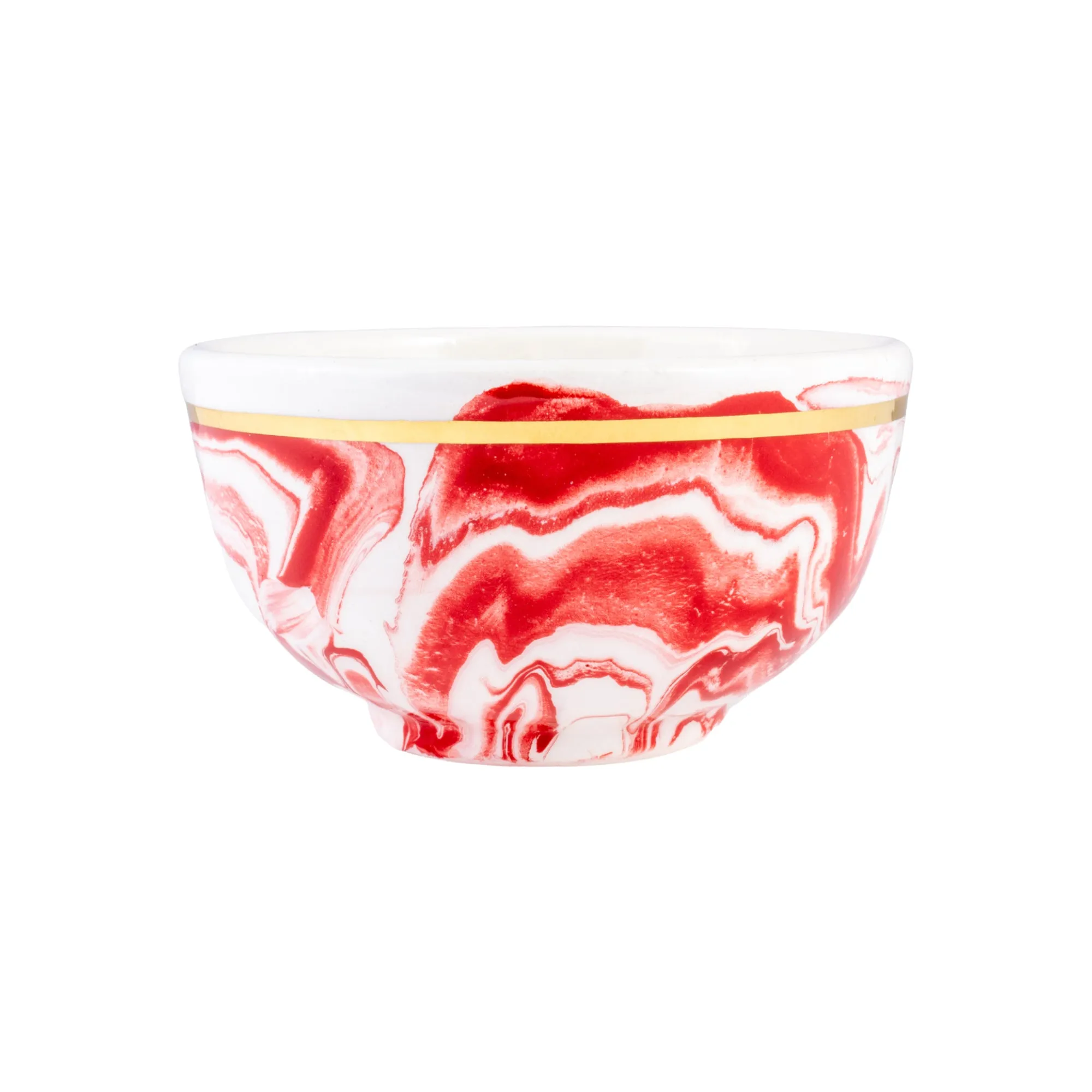 Small Handmade Marble Glazed Moroccan Bowls with 12K Gold Rim