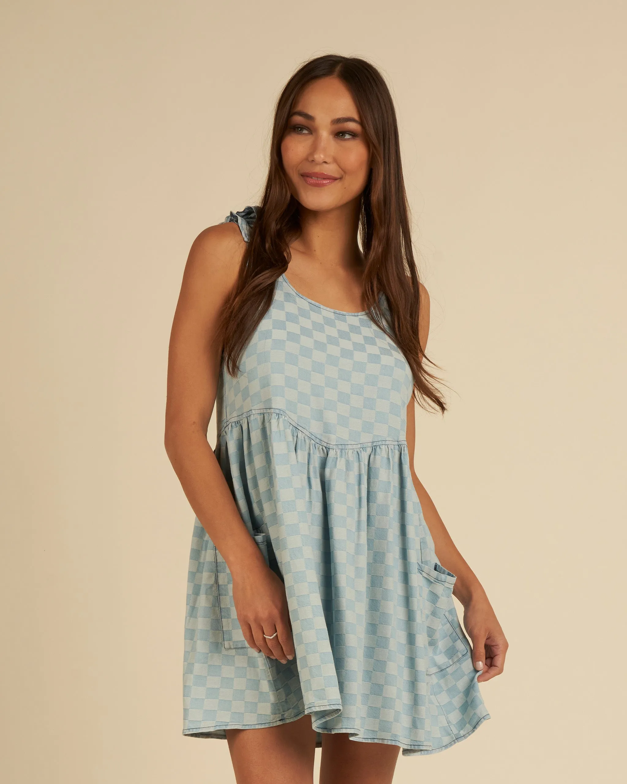 Summer Dress -Blue Check