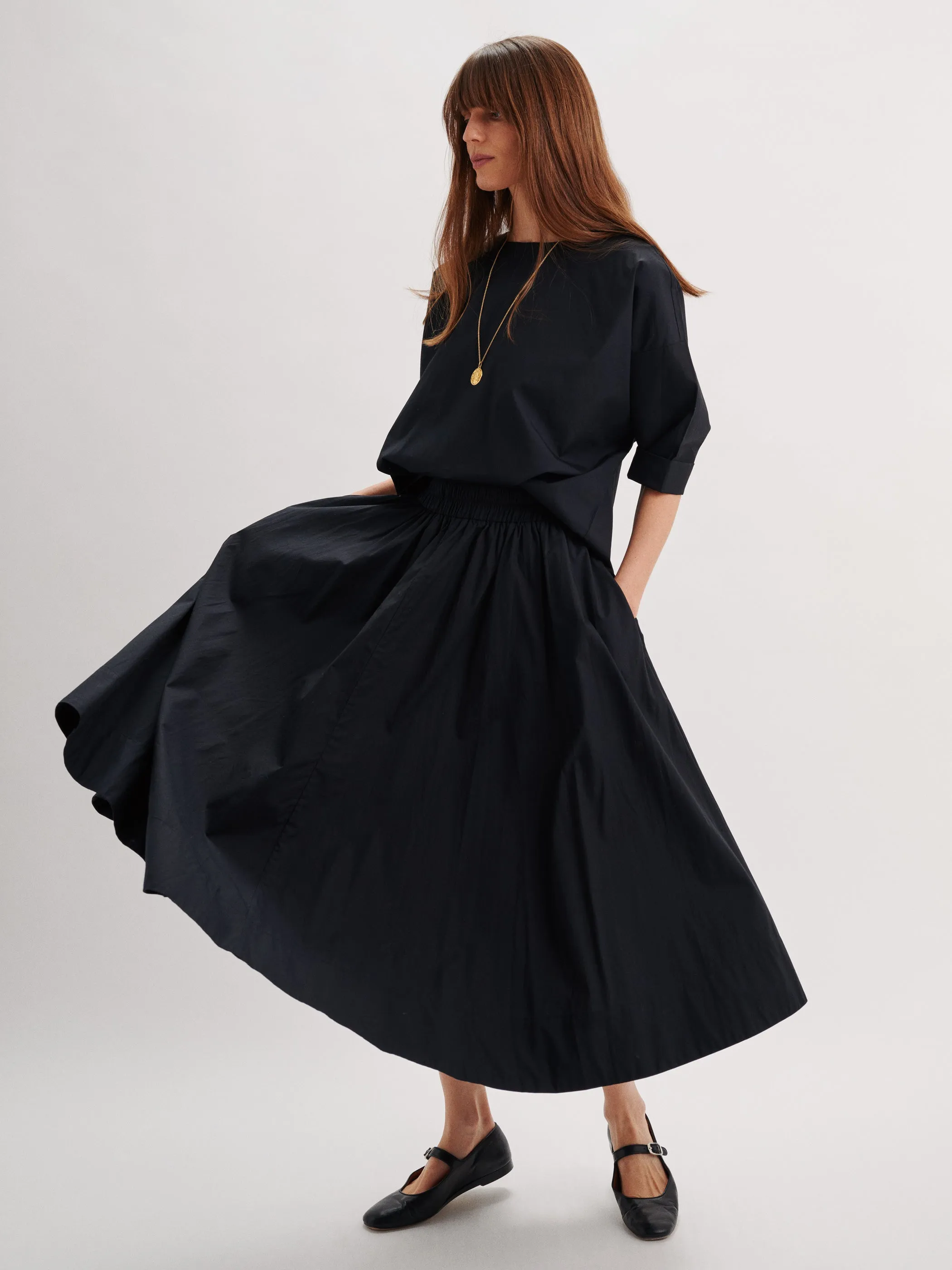 The Kyria Circle Skirt in Cotton Poplin