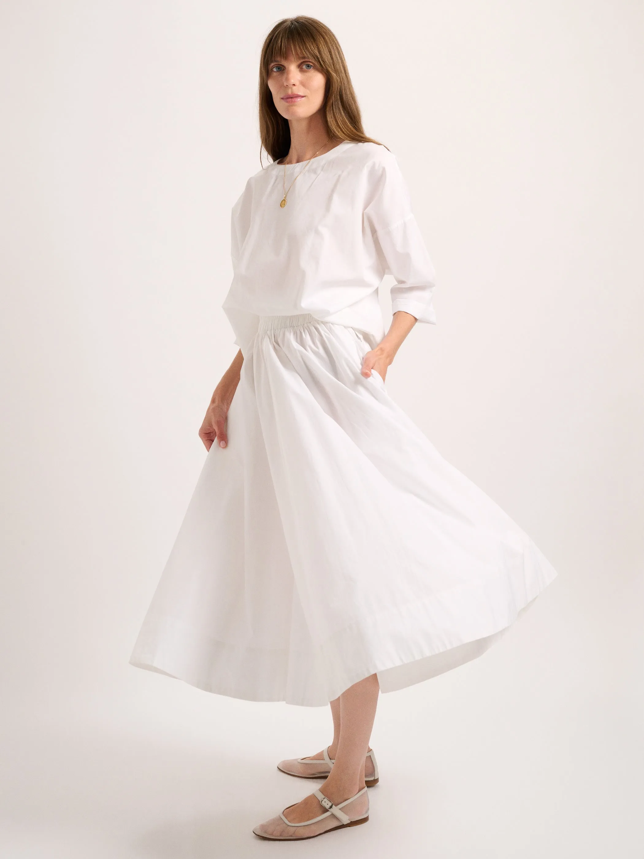 The Kyria Circle Skirt in Cotton Poplin