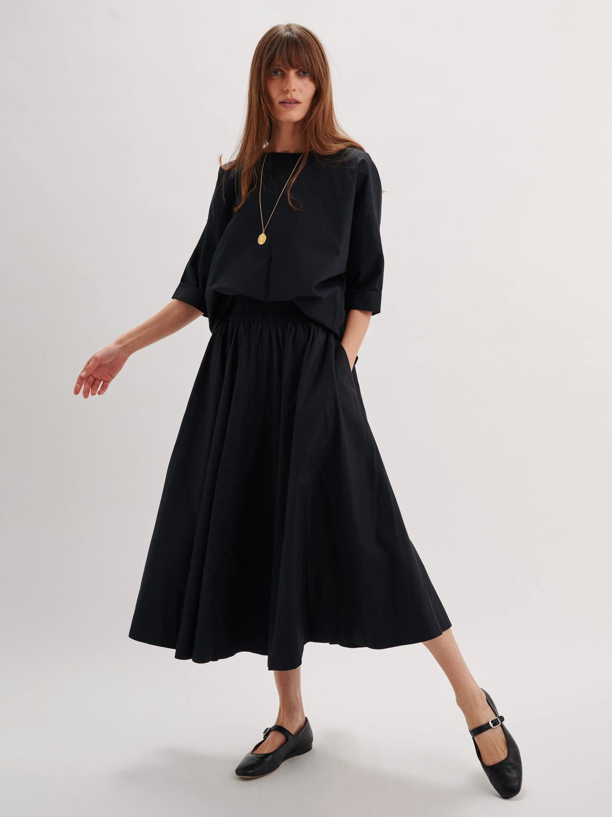 The Kyria Circle Skirt in Cotton Poplin