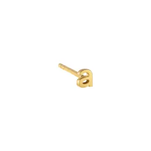 Tiny Solid Lowercase Initial Stud Earring
