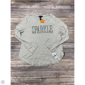 Top Long Sleeve By International Concepts In Grey, Size: Xl