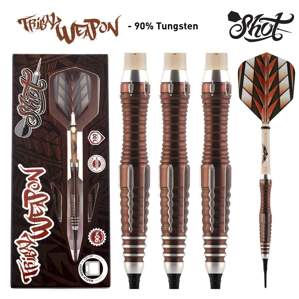 Tribal Weapon 1 Series Soft Tip Dart Set-90% Tungsten Barrels