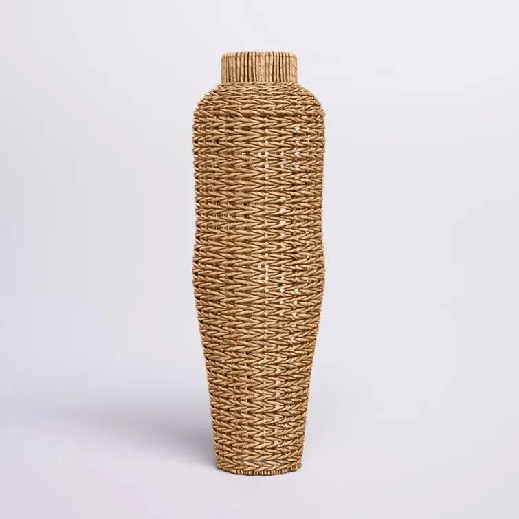 Tulip Water Hyacinth & Rattan Table Vase