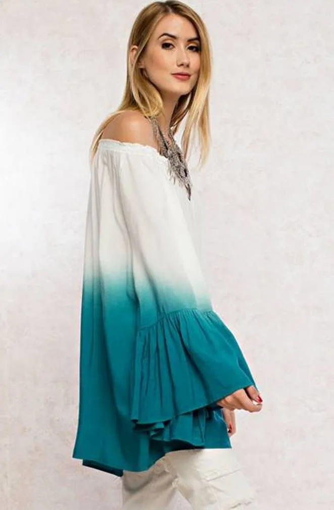 Turquoise Ombre Tunic Top