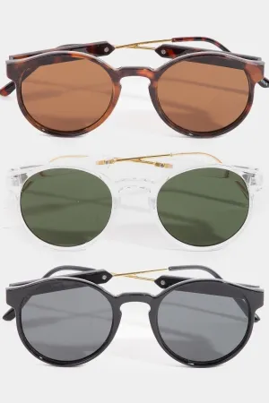Venice Chic Wire Frame Round Sunglasses (Assorted)