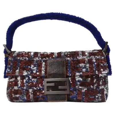 Vintage Sequin Fendi Logo Baguette