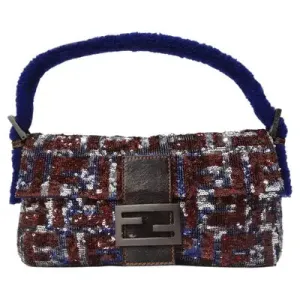 Vintage Sequin Fendi Logo Baguette