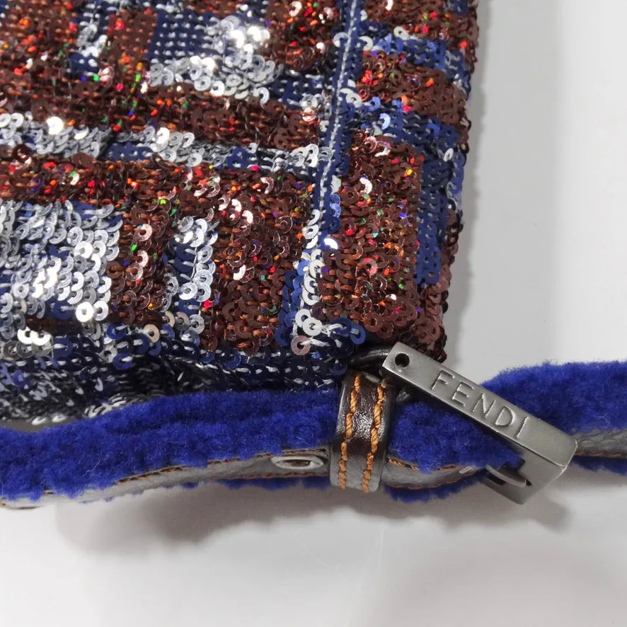 Vintage Sequin Fendi Logo Baguette
