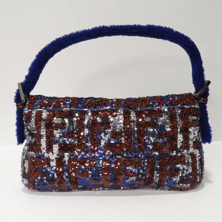 Vintage Sequin Fendi Logo Baguette