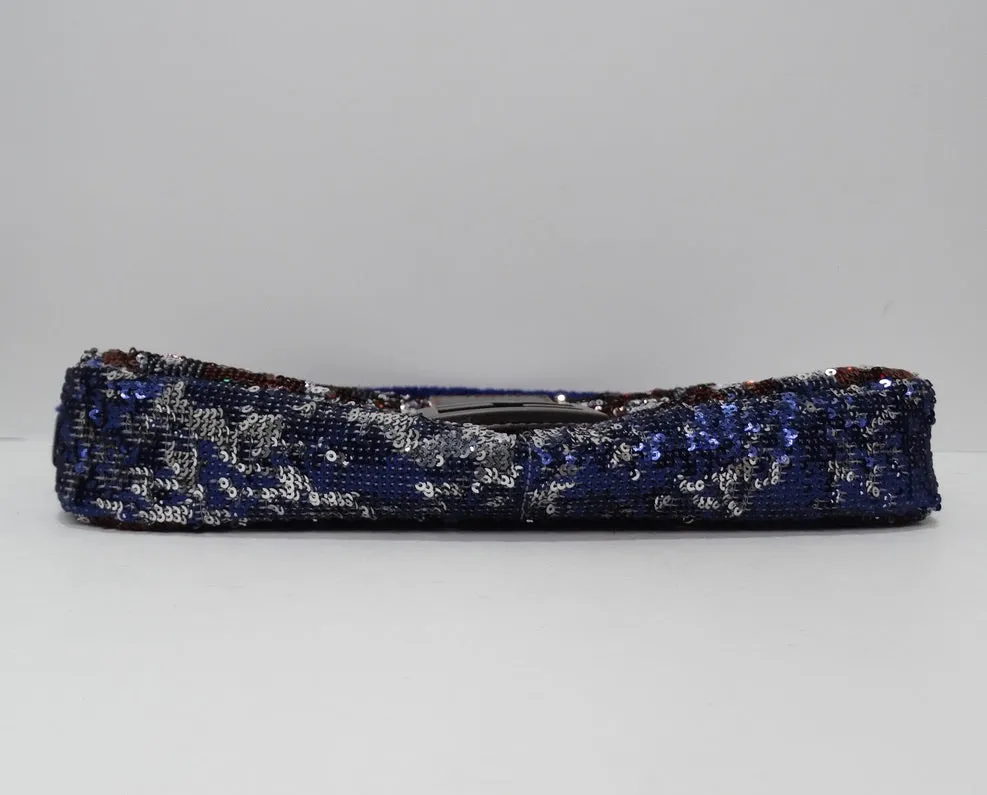 Vintage Sequin Fendi Logo Baguette