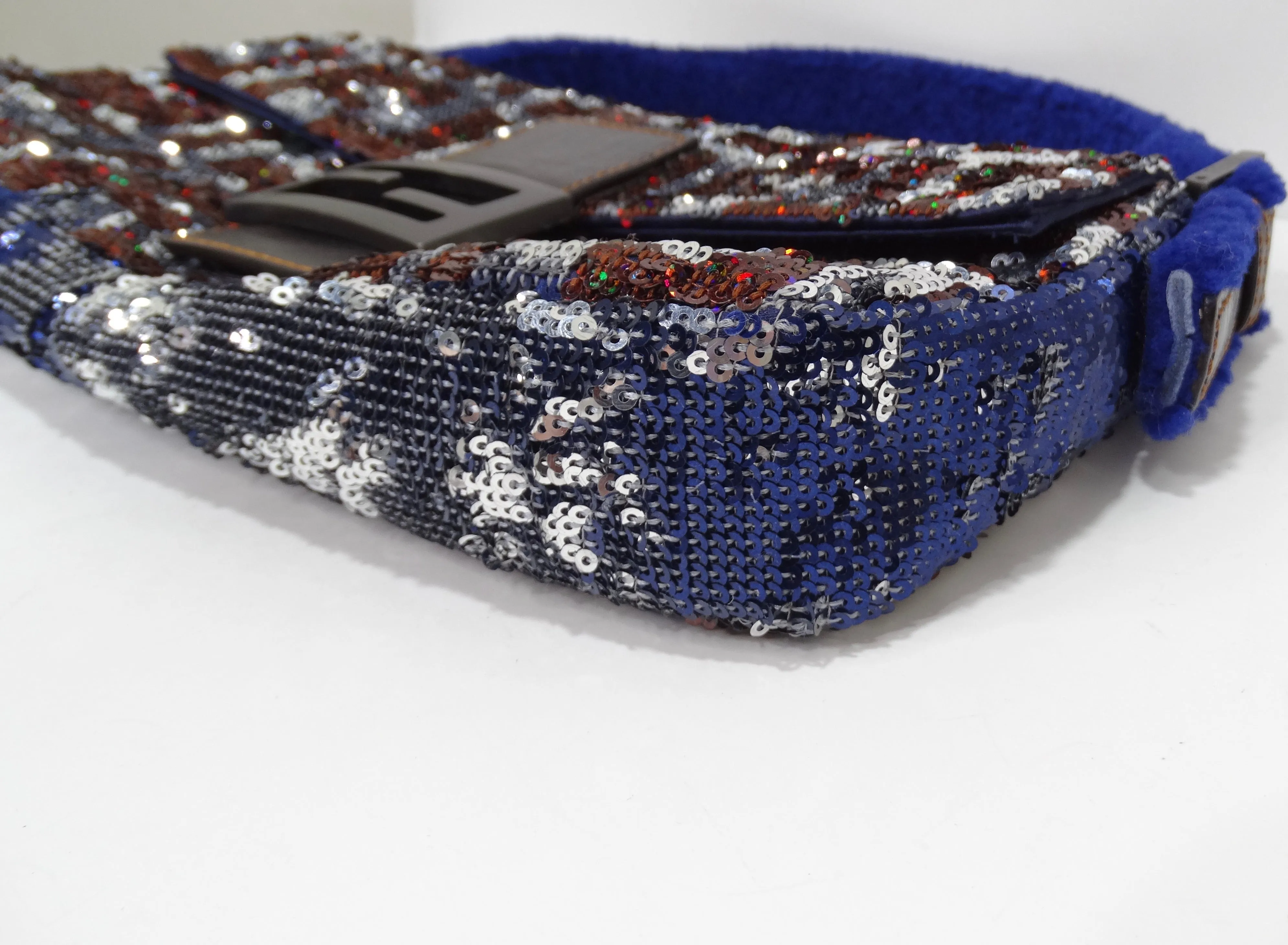 Vintage Sequin Fendi Logo Baguette
