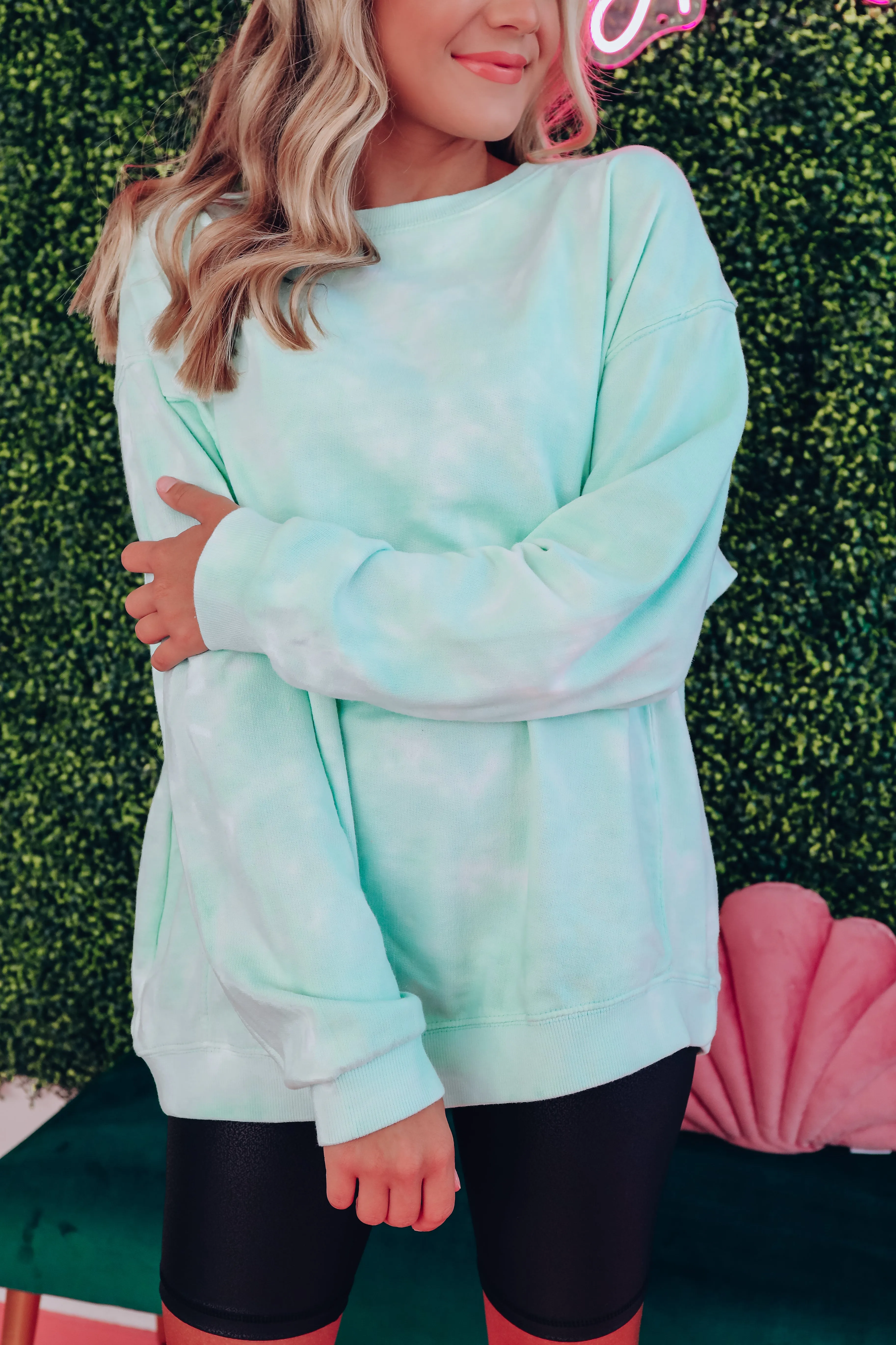 Waterscape Seam Detail Sweatshirt - Aqua
