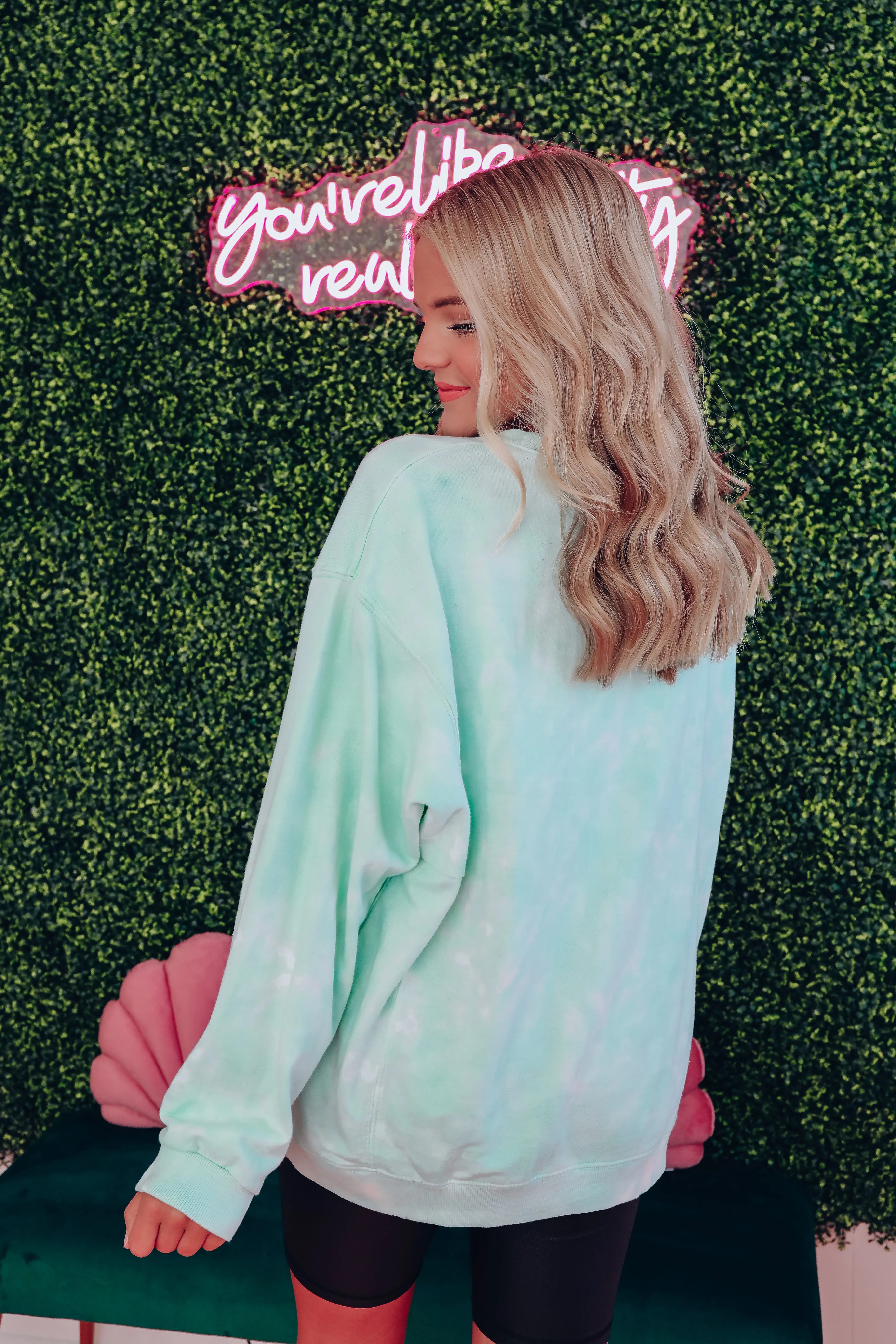 Waterscape Seam Detail Sweatshirt - Aqua