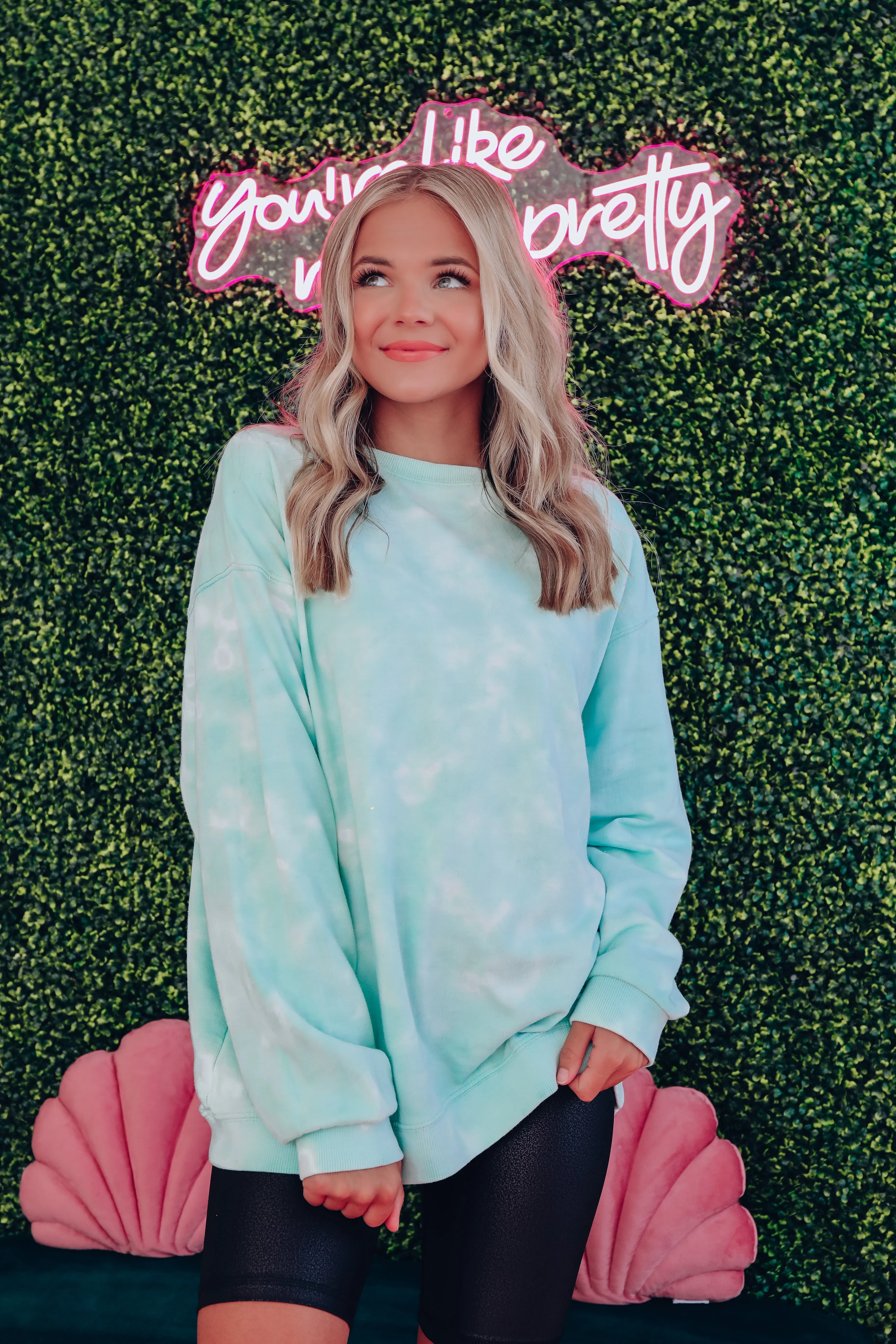 Waterscape Seam Detail Sweatshirt - Aqua