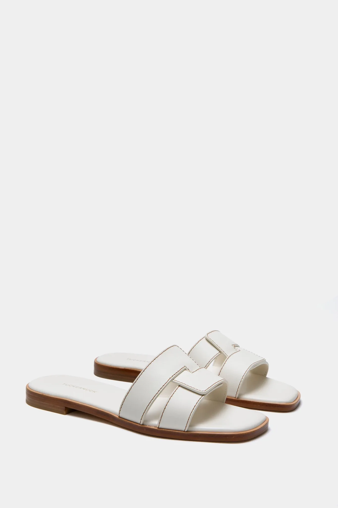 White Leather Muse Sandals