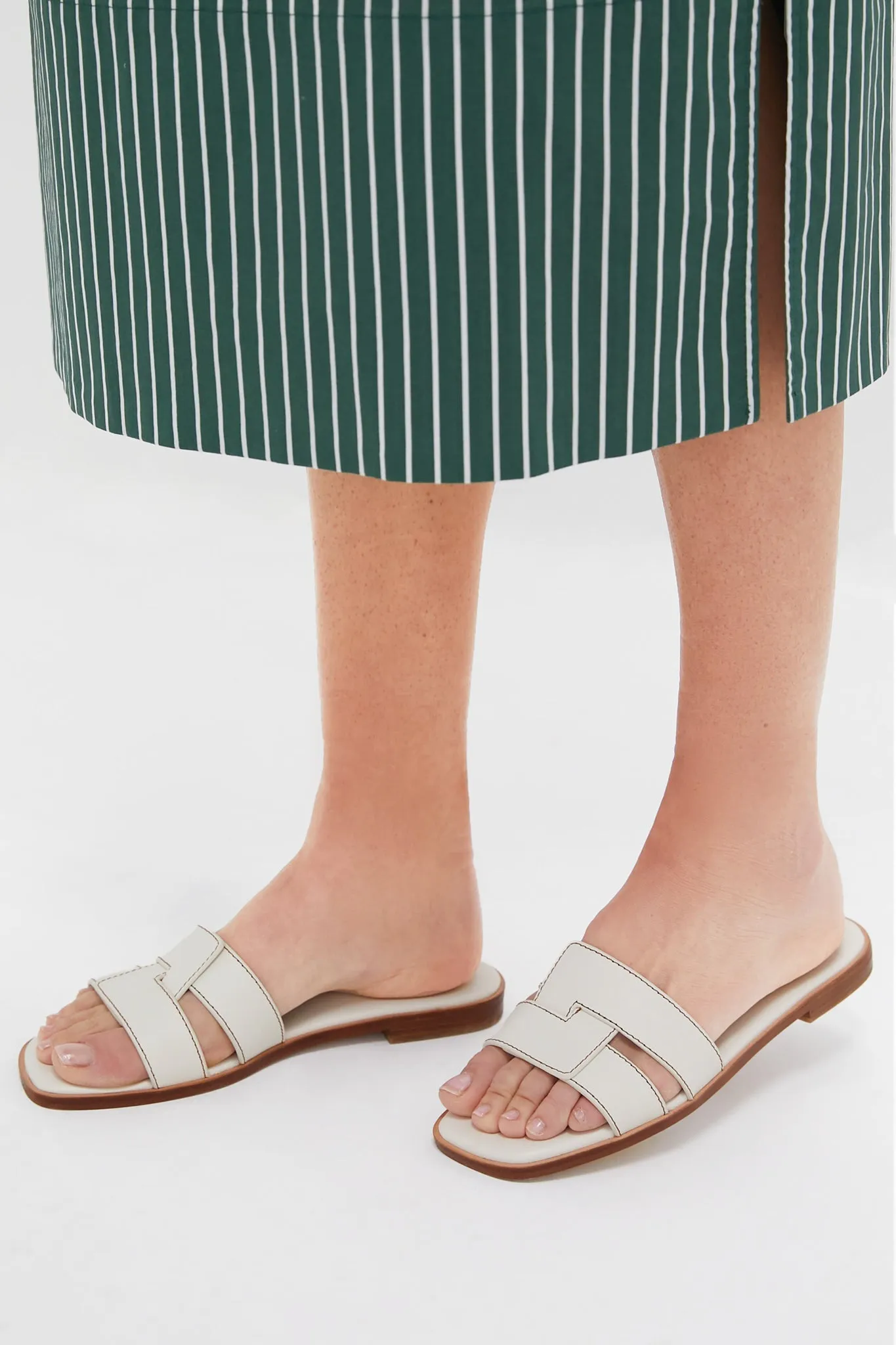 White Leather Muse Sandals