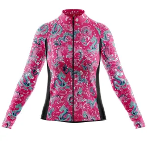 Womens Dragon Pink Long Sleeve Cycling Jersey