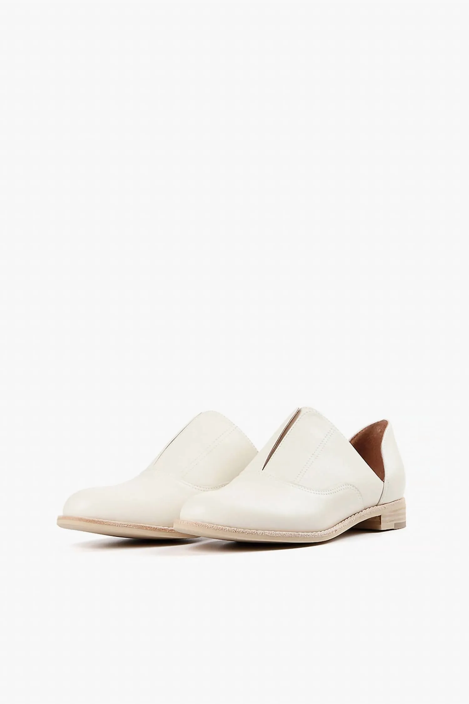 Women's Side Scoop Cowman Shoes In Ivory