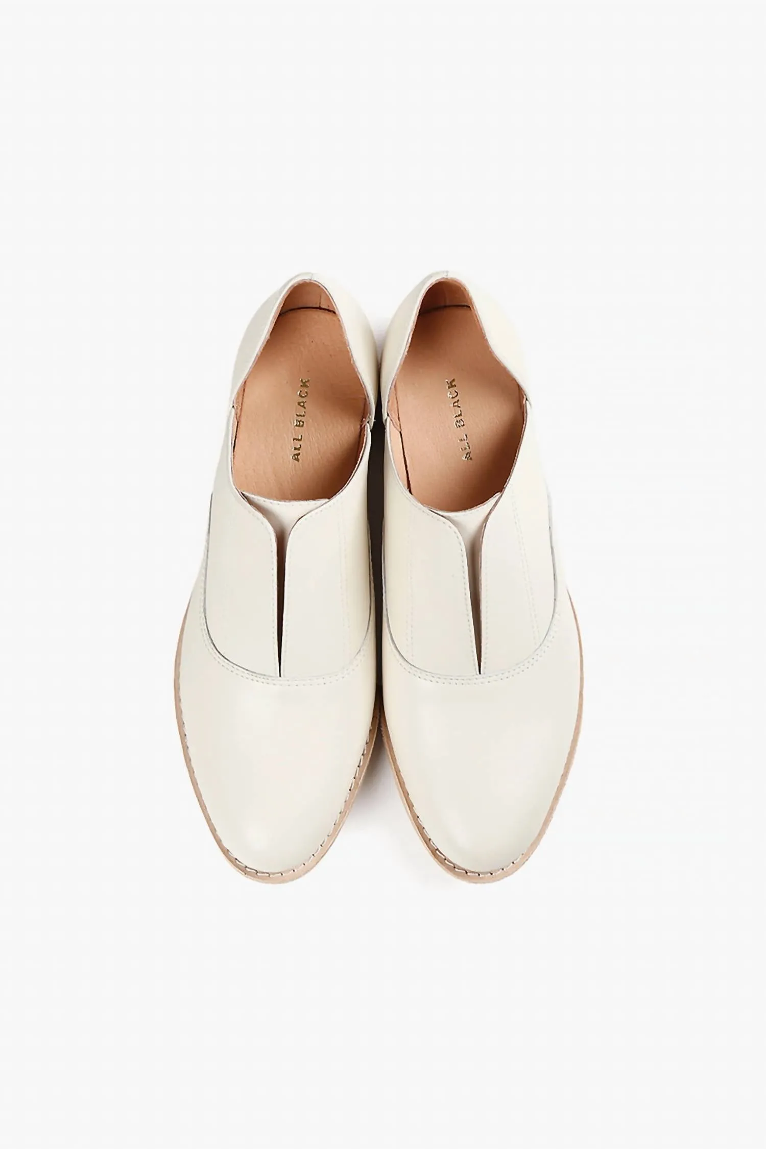 Women's Side Scoop Cowman Shoes In Ivory
