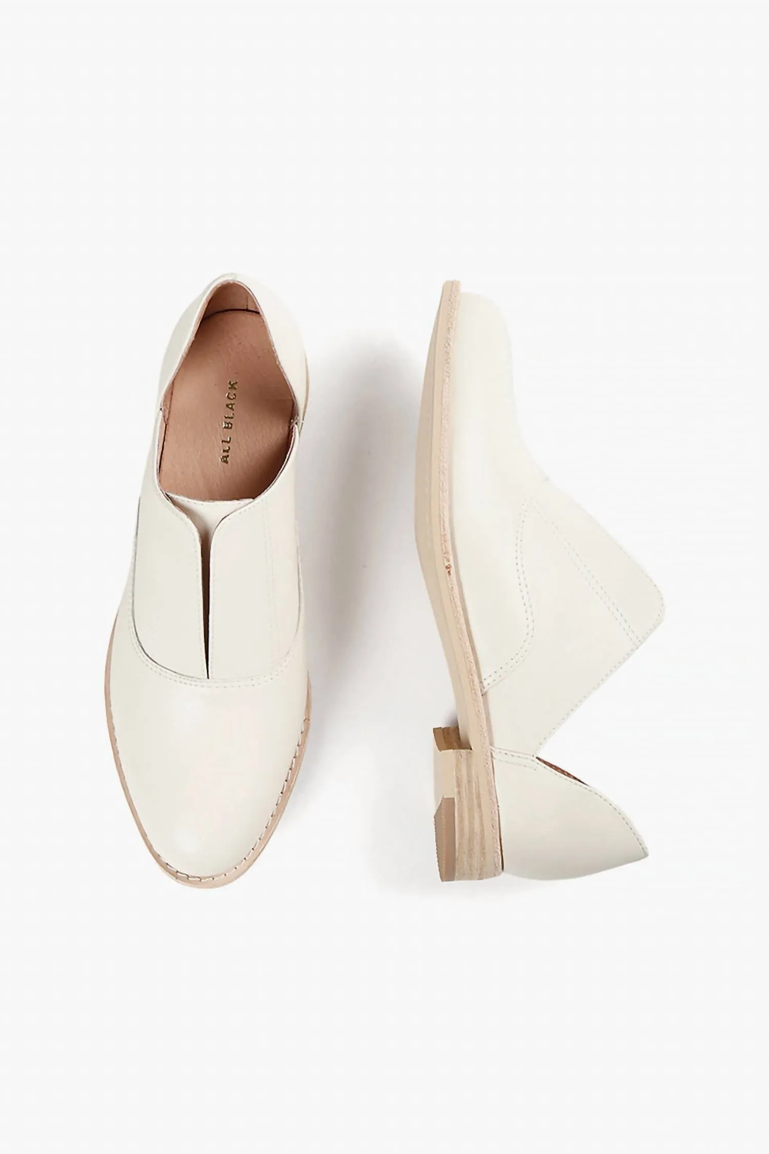 Women's Side Scoop Cowman Shoes In Ivory