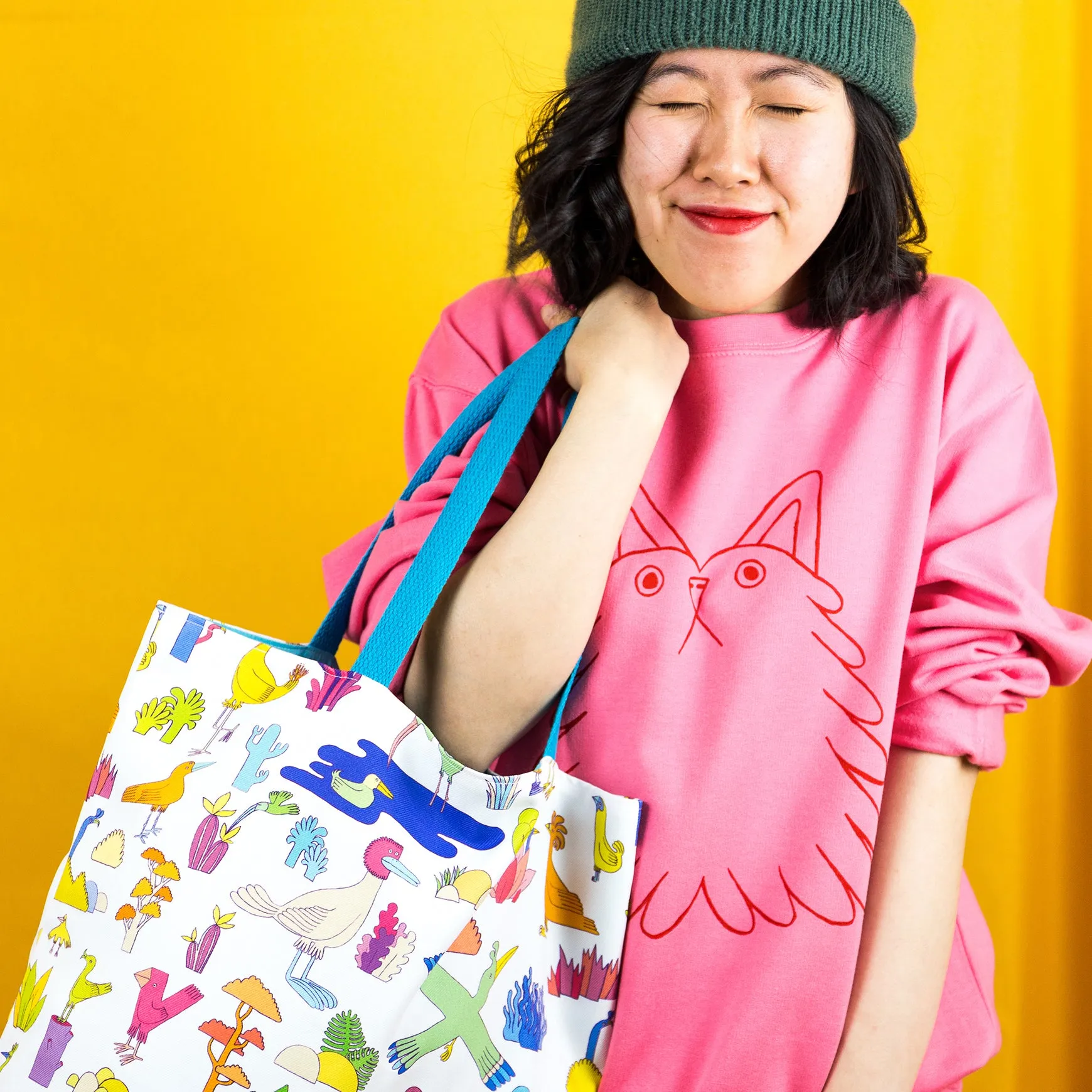 YUK FUN Fluff Buddy Sweatshirt - Pink