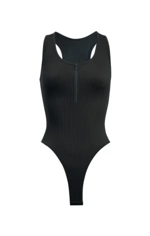 Zip Up Tank Ribbed Bodysuit